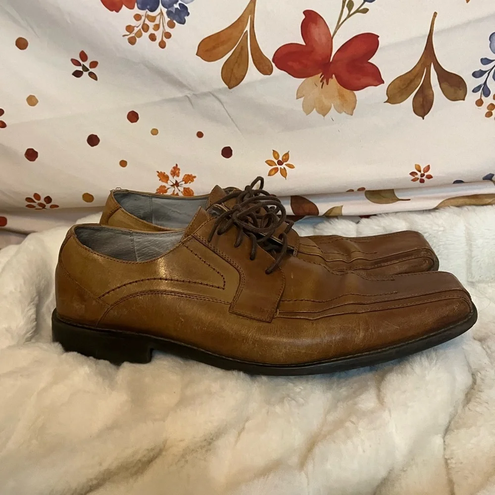 Y2K Stacey Adams Mens 11M 23274 03 Brown Oxford Square Toe Academia Dadcore Shoe
